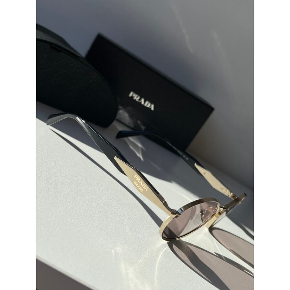 NEW Prada PR65ZS Oval Sunglasses in Gold Purple - Picture 7 of 8
